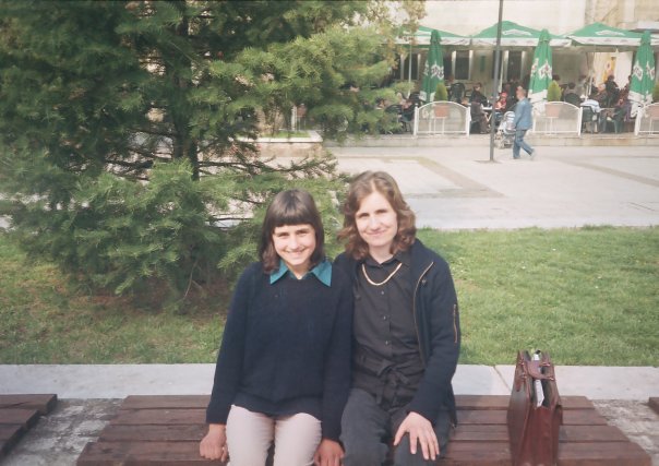 The girl with the black hair is me. Next to me is my mother :)
