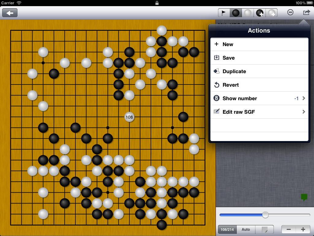 The board screen for iPad