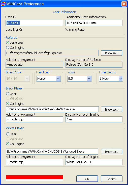GNU Go and Aya634a Preference Setup